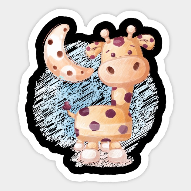 Cute Giraffe Sticker by Krisgrad